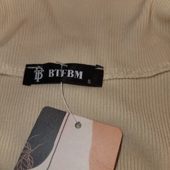 Nwt BTFBM Ivory Sleeveless Midi Dress Cowl Neck Sz S - Picture 5 of 5